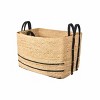 WeThinkStorage Set of 3 Handwoven Natural Corn Husk Storage Basket with Cotton Grip Natural - 2 of 4