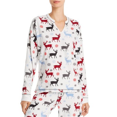 P.J. Salvage Womens Moose Print Thermal Pajama Shirt