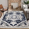 2x6 FT Runner Rug,Non-Slip Vintage Medallion Textured Carpet with Retro Floral Design, Indoor Non-Shedding Long Rug Runner, Grey - 4 of 4