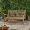 Gulches Wicker Loveseat for Cozy Outdoor Comfort,Wood Outdoor Chair for Patio, Outdoor, Garden, Poolside - 2 of 4