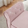 CAVINAS Velvet Storage Ottoman Bench, Rectangular Ottoman Bench with Crystal Tufting, Safety Hinges, Upholstered Ottoman Foot Rest with 1 Pillow - 2 of 4