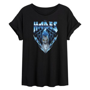 Women's - Disney Villains - Hades Glam Rock Oversized Graphic T-Shirt - 1 of 4