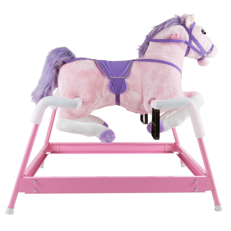 Toy Time Kids' Ride-On Plush Spring Rocking Horse - Pink, 2 of 6