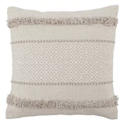 20"x20" Oversize Imena Geometric Poly Filled Square Throw Pillow Light Gray/Ivory - Jaipur Living