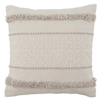 20"x20" Oversize Vibe by Imena Geometric Square Throw Pillow Cover Light Gray/Ivory - Jaipur Living