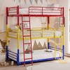 Racxily Triple Twin Bunk Beds, Metal Bunk Bed Platform Frame, Two Attached Ladders, Easy Access Guard-Rail, No Box Spring Need - 4 of 4