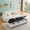 CENGHU 82 Inches Corduroy Sofa, Sectional Sofa, two Storage Feet +4 Throw Pillows, L Shaped Sofa Couches for Living Room, Office - 4 of 4
