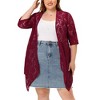 Agnes Orinda Women's Plus Size Draped Shawls Lightweight Open Front Lace Date Cardigans - 3 of 4