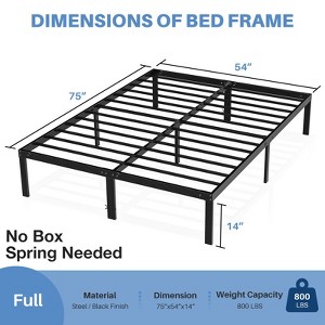 IULULU Bed Frame - Metal Platform Bed Frames Mattress Foundation with Steel Slat Support - 1 of 4