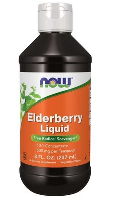 Elderberry Liquid 10:1 Concentrate by Now Foods  -  8 oz Liquid