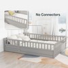 NicBex Twin/Full Size Floor Bed for Kids,Montessori Bed Frame with High Fence and Small Door,Sturdy Wood Playhouse Montessori Bed for Girls/Boys - image 3 of 4