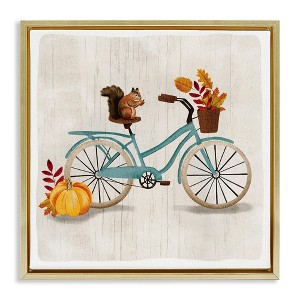 Stupell Industries Squirrel on Autumnal Bicycle, 18" x 18" - 1 of 4