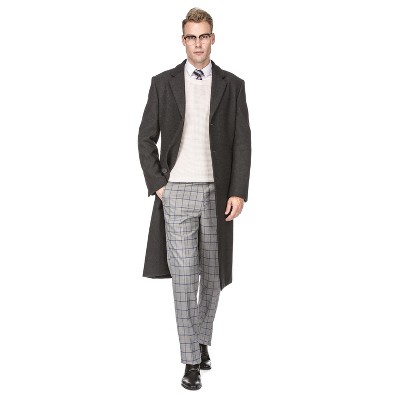 Braveman Men's Knee Length Wool Blend Three Button Long Jacket Overcoat Top Coat CHARCOAL Large — фото 2