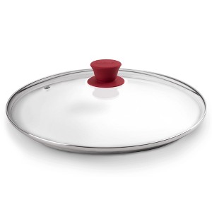Cuisinel Glass Lid with Steam Vent - 12"-Inch, Compatible with Lodge Cast Iron Skillets - Universal Tempered Replacement Cover, Oven Safe. - 1 of 4