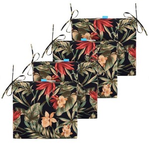 ARTPLAN Outdoor Chair Cushions for Patio Furniture, Waterproof Outdoor Cushions, Round Corner Patio Chair Cushions Set of 4 with Ties,16"x18.5"x3" - 1 of 4