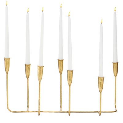 Contemporary Metal Candle Holder Gold - CosmoLiving by Cosmopolitan