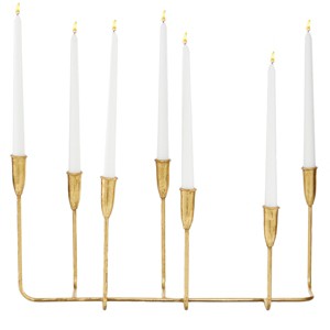 Contemporary Metal Candle Holder Gold - CosmoLiving by Cosmopolitan: Sturdy Base, 7 Taper Capacity, Indoor Use - 1 of 4