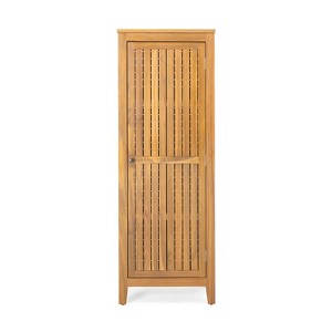 Christopher Knight Home Gribs Outdoor Patio Storage Cabinet Acacia Wood Teak Finish - 1 of 4