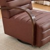 30.3" PU Swivel Armchair with Wood Armrests and Tufted Design - 4 of 4