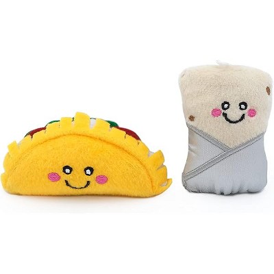 ZippyClaws NomNomz - Taco & Burrito Catnip Toy, Cute Cat Toys for Kittens & Indoor Cats, Small Novelty Kitty Toys for Bored Cats