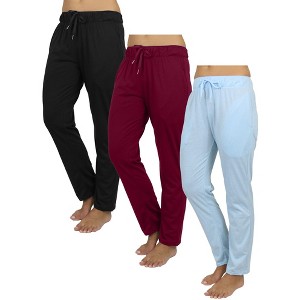 Blue Ice  Women's Loose Fit Classic Lounge Pants-3 Pack - 1 of 3