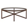 CAVINAS Coffee Tables for Living Room Modern Round Coffee Table Wood Side Table with Transparent Glass Tabletop for Terrace study, Office - 2 of 4