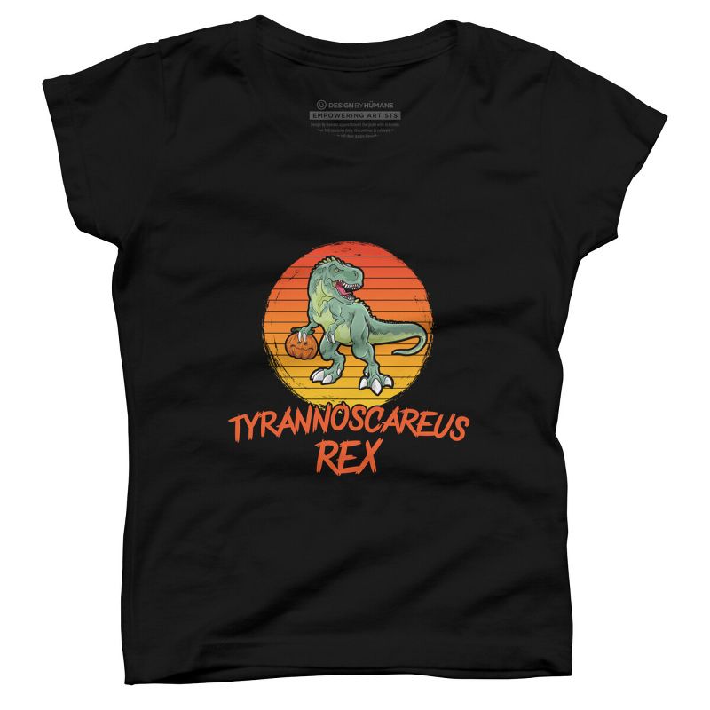 Girl's Design By Humans Tyrannoscareus Rex Funny Dinosaur Halloween Costume By rawresh6 T-Shirt, 1 of 4