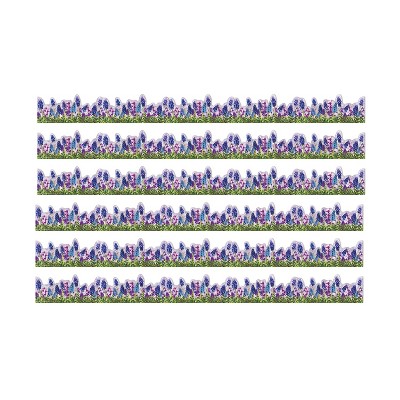Eureka® Curiosity Garden Die-Cut Floral Extra Wide Deco Trim®, 37 Feet Per Pack, 6 Packs