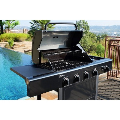 Kenmore Black 4-Burner Propane Gas Grill with Side Burner