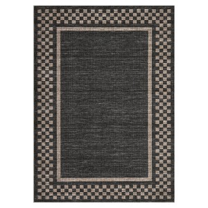 Modern Geometric Bordered Living Room Bedroom Rugs, Ultra Thin Soft Non Slip Large Carpet for Dining Room Office Classroom - 1 of 4