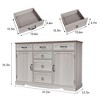 Sideboard Buffet Cabinet, Coffee Bar Table with Adjustable Shelves - 2 of 4