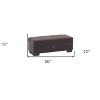 HomeRoots 50" Brown Faux Leather Tufted Storage Ottoman - 3 of 4