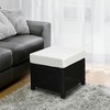 Resenkos Outdoor Footstool Footrest,20" Patio Wicker Ottoman, Multipurpose Outdoor PE Rattan Footrest, Black, Cream White - 2 of 4