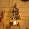 Acekool 3FT Prelit Snow Flocked Artificial Tree, 78 LED 8-Mode Battery Mini White Tree, Indoor Outdoor - 4 of 4