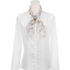 Elerevyo Women's Floral Chiffon Lightweight Skinny Neck Scarf Neckerchief - 2 of 4