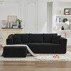 106" Corduroy Upholstery L-Shaped Cloud Modular Sectional Sofa with Left Chaise and Pillows, All-Foam Compression Design - 2 of 4