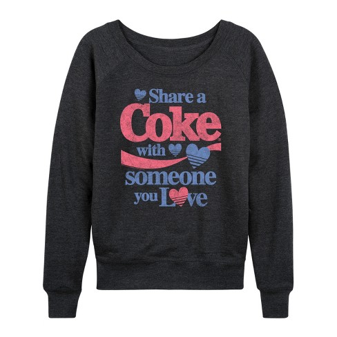 Women's - Coca-Cola - Share a Coke Hearts Lightweight French Terry Slouchy - image 1 of 4