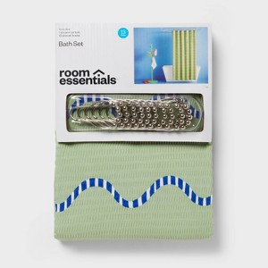 13pc Fabric Shower Curtain Set - Room Essentials™ - 1 of 4