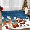 Christmas Area Rug Machine Washable Xmas Santa Claus Rug for Living Room Non Slip Soft Faux Wool - 3 of 4