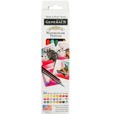 General's Kimberly Watercolor Pencils, Assorted Colors, Set of 24