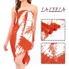 LA LEELA Women's Sarong Bikini Skirt Cover up Swimwear Summer Wraps Swimsuit Beach Wrap Coverups for Women One Size Orange, Tie Dye Design - 2 of 4
