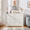 Okak Bedroom Dresser Nightstand w 9 Long Drawers & Antique Handles Wood Storage Chest Cabinet for Living Room Hallway Entry Kids Room, White - 2 of 4