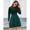 Coolmee Women's Fall Winter Casual Dress Crewneck Long Sleeve High Waist A-Line Mini Sweater Dress Blue Green L - 2 of 4