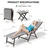 Crestlive Products 3 pc Outdoor Aluminum Adjustable Folding Chaise Lounge Chairs and Foldable Side Table Set - image 2 of 4