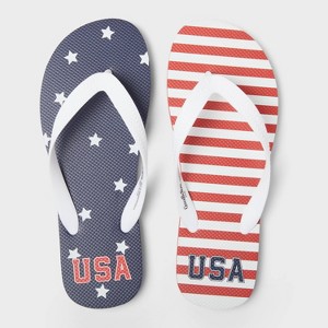 Men's Brent Americana Flip Flop Sandals - Goodfellow & Co™ Red/White - 1 of 4
