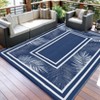 Outdoor Modern Leaves Pattern Large Area Rugs for Camping Erasable Plastic Straw Carpet for Garden Backyard Reversible Picnic Mat - 4 of 4