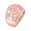 Ross-Simons 5.95 ct. t.w. Rose Quartz Dome Ring With Diamonds in Rose Sterling Silver - 3 of 4