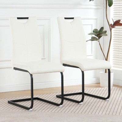 NicBex Modern Dining Chairs with Faux Leather Padded Seat,Armless Chairs with Chrome Metal Legs for Kitchen,Living Room