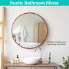 Aquaterior 24" Round Wall Mirror Wooden Frame Farmhouse Hanging Bathroom Décor - 2 of 4