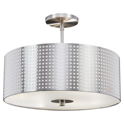George Kovacs Lighting Grid 3 - Light Semi-Flush Mount in  Brushed Nickel